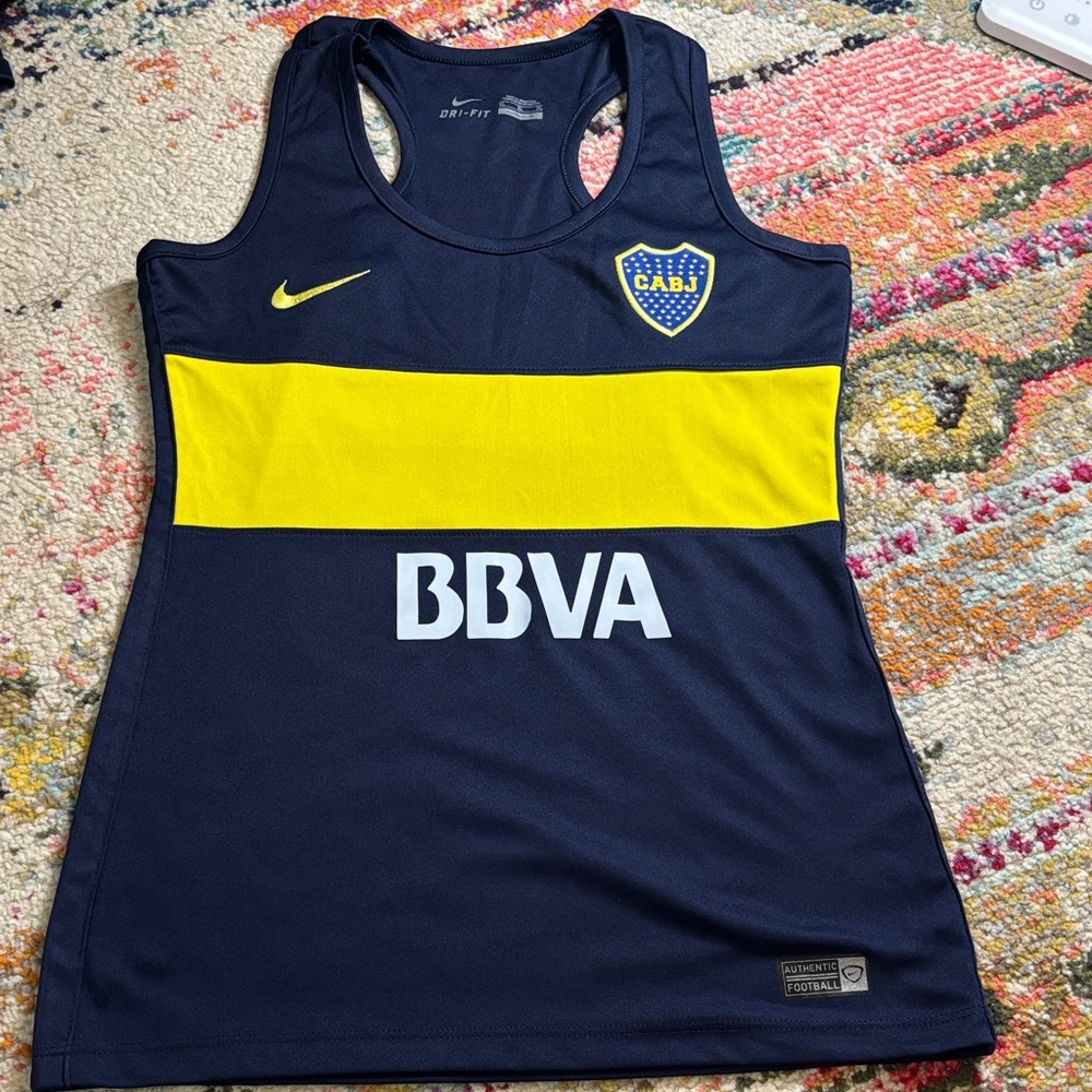 Nike Navy and Yellow Sports Tank